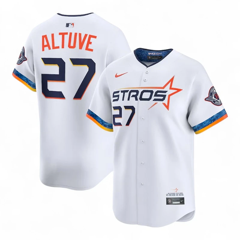 Houston Astros Jose Altuve White City Connect Nike Limited Player Jersey