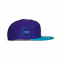 Arizona Diamondbacks True Purple Teal 2T Leon the Lab City Connect Patch Grey UV New Era 59FIFTY Fitted Hat