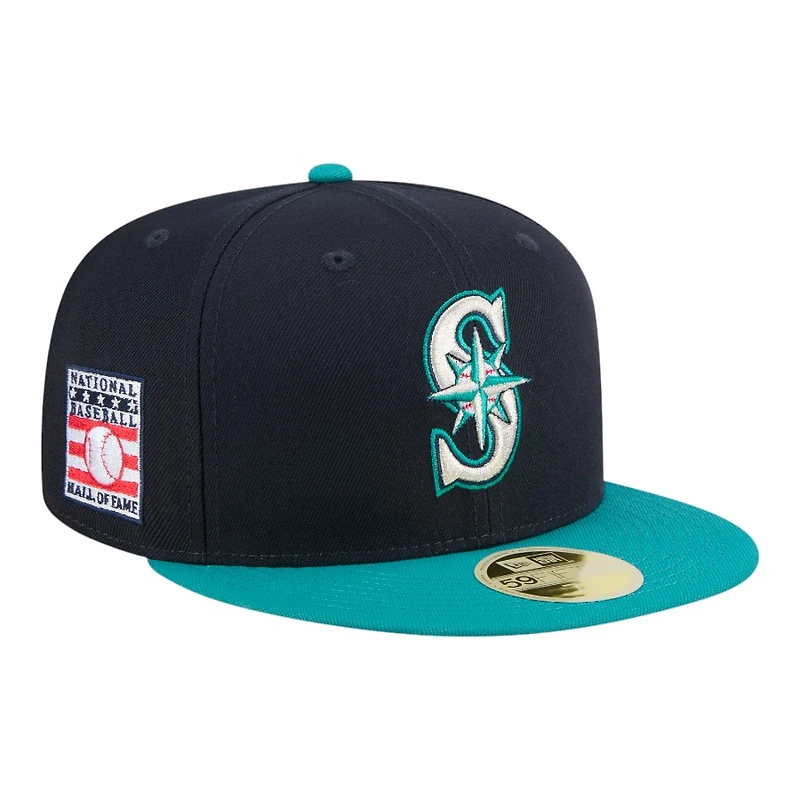 Seattle Mariners Navy and Teal Baseball Hall of Fame New Era 59FIFTY Fitted Hat