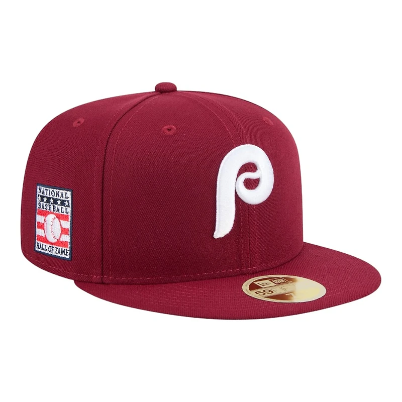 Philadelphia Phillies Burgundy Baseball Hall of Fame New Era 59FIFTY Fitted Hat