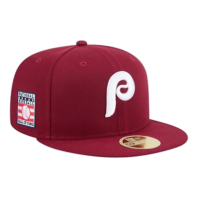 Philadelphia Phillies Burgundy Baseball Hall of Fame New Era 59FIFTY Fitted Hat
