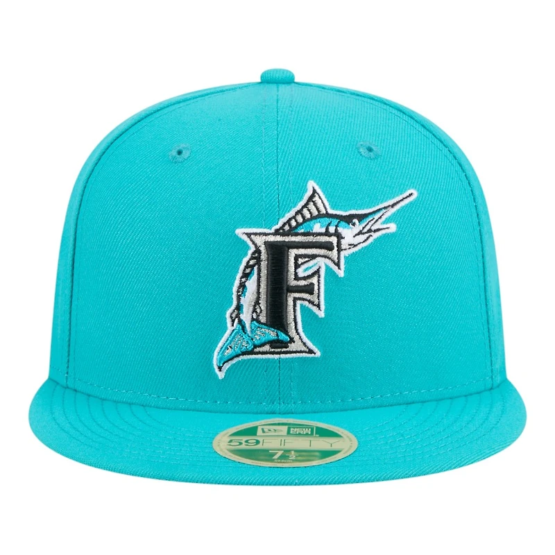 Florida Marlins Teal Baseball Hall of Fame New Era 59FIFTY Fitted Hat
