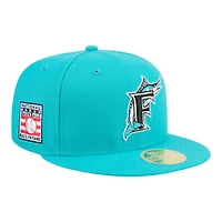 Florida Marlins Teal Baseball Hall of Fame New Era 59FIFTY Fitted Hat