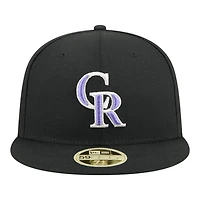 Colorado Rockies Black Baseball Hall of Fame New Era 59FIFTY Fitted Hat