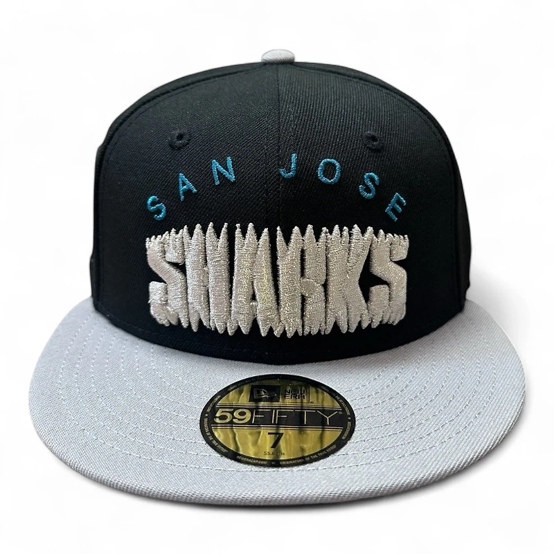 San Jose Sharks Black and Gray Bridge Patch Green UV New Era 59FIFTY Fitted Hat