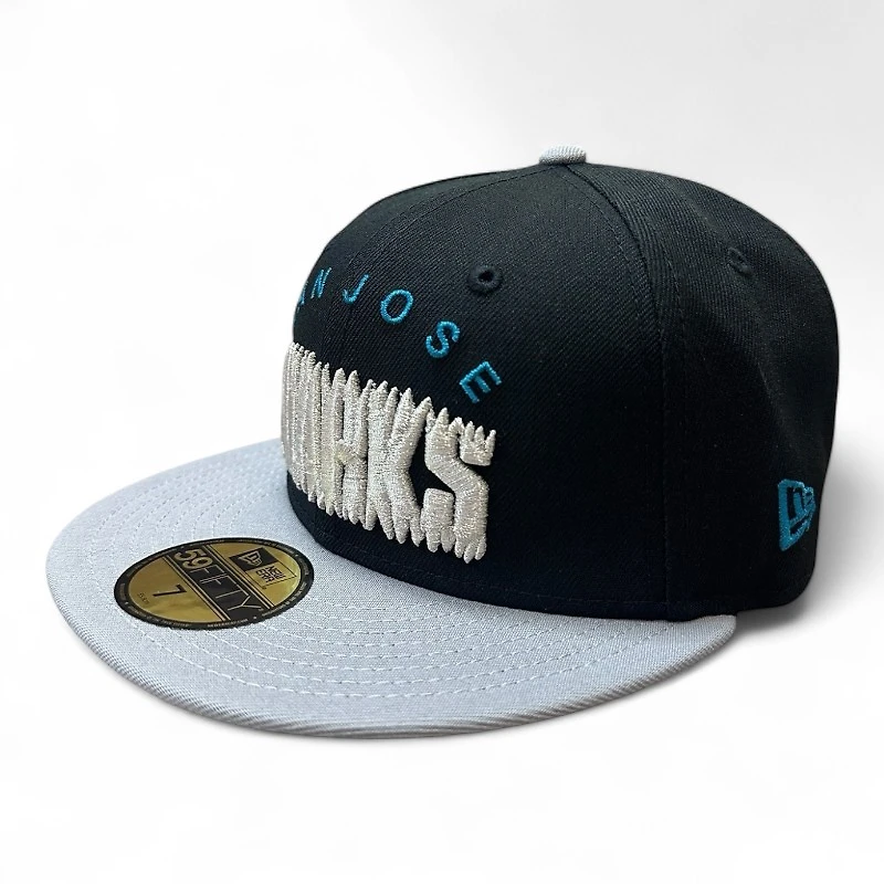 San Jose Sharks Black and Gray Bridge Patch Green UV New Era 59FIFTY Fitted Hat