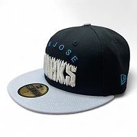 San Jose Sharks Black and Gray Bridge Patch Green UV New Era 59FIFTY Fitted Hat