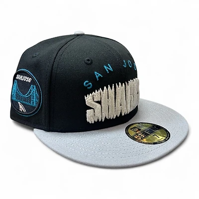San Jose Sharks Black and Gray Bridge Patch Green UV New Era 59FIFTY Fitted Hat