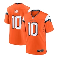 Denver Broncos Bo Nix Nike Orange Game Player Jersey