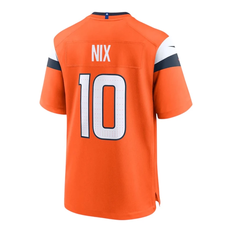 Denver Broncos Bo Nix Nike Orange Game Player Jersey