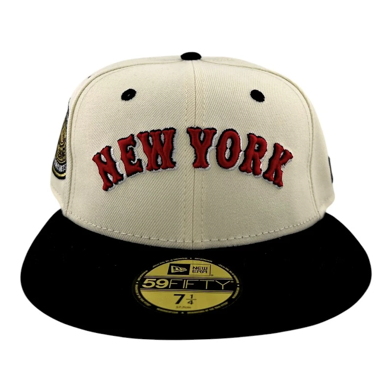 New York Mets Off White and Black "Ride the Cyclone" 1969 WS Patch Red UV Era 59FIFTY Fitted Hat