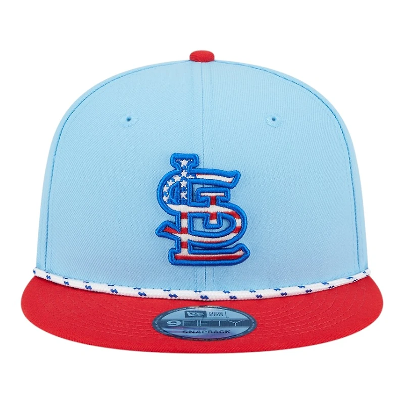 St. Louis Cardinals Light Blue and Red 2025 Fourth of July USA New Era 9FIFTY Snapback Hat