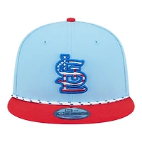 St. Louis Cardinals Light Blue and Red 2025 Fourth of July USA New Era 9FIFTY Snapback Hat