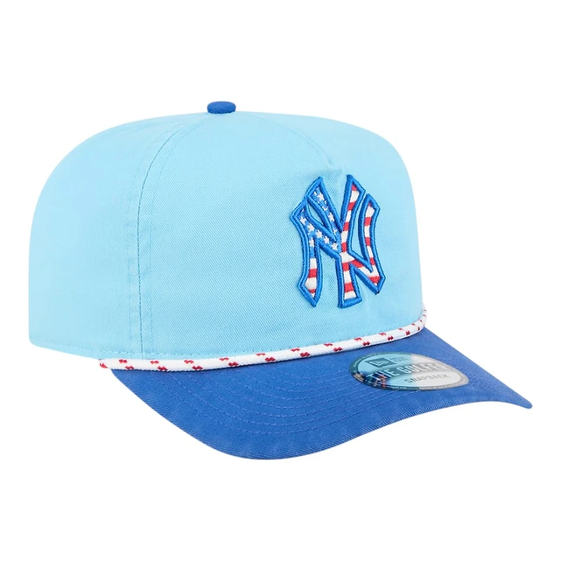 New York Yankees Light Blue 2025 Fourth of July USA New Era Golfer Snapback Hat