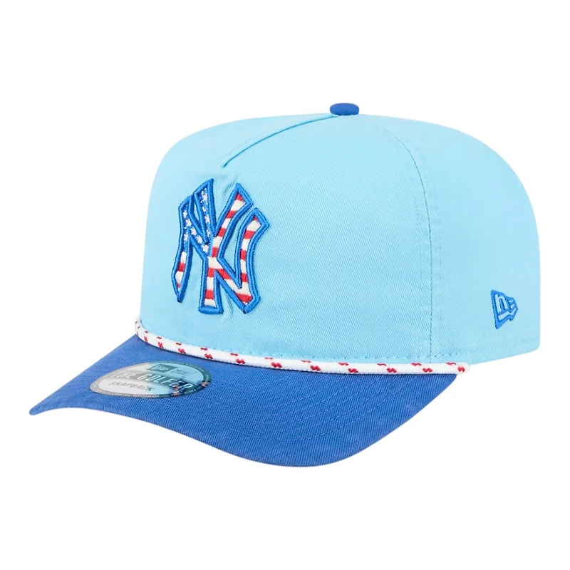 New York Yankees Light Blue 2025 Fourth of July USA New Era Golfer Snapback Hat
