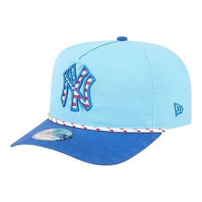 New York Yankees Light Blue 2025 Fourth of July USA New Era Golfer Snapback Hat