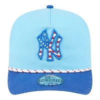 New York Yankees Light Blue 2025 Fourth of July USA New Era Golfer Snapback Hat