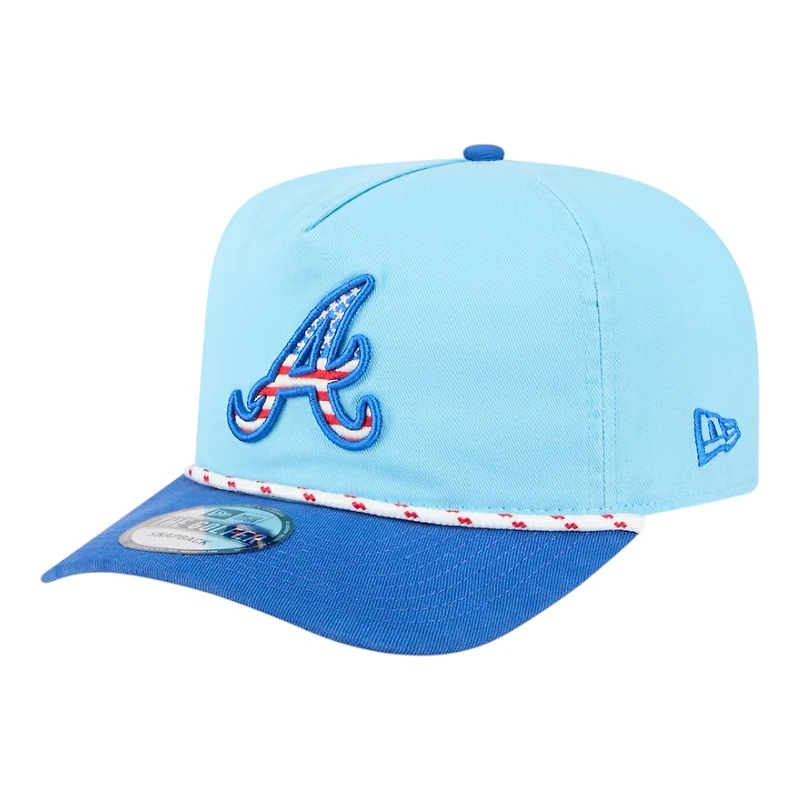 Atlanta Braves Light Blue 2025 Fourth of July USA New Era Golfer Snapback Hat