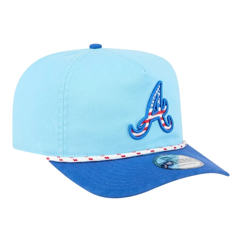 Atlanta Braves Light Blue 2025 Fourth of July USA New Era Golfer Snapback Hat