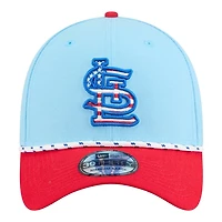 St. Louis Cardinals Light Blue and Red 2025 Fourth of July USA New Era 39THRITY Stretch Fit Flex Hat