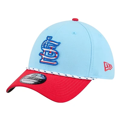 St. Louis Cardinals Light Blue and Red 2025 Fourth of July USA New Era 39THRITY Stretch Fit Flex Hat