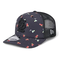 St. Louis Cardinals Black Adventure Drink Pattern 9SEVENTY Stretch Snapback Hat