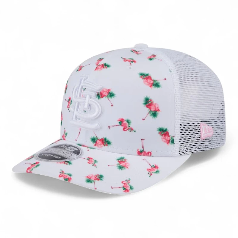 St. Louis Cardinals White Flamingo Mesh Pattern 9SEVENTY Stretch Snapback Hat