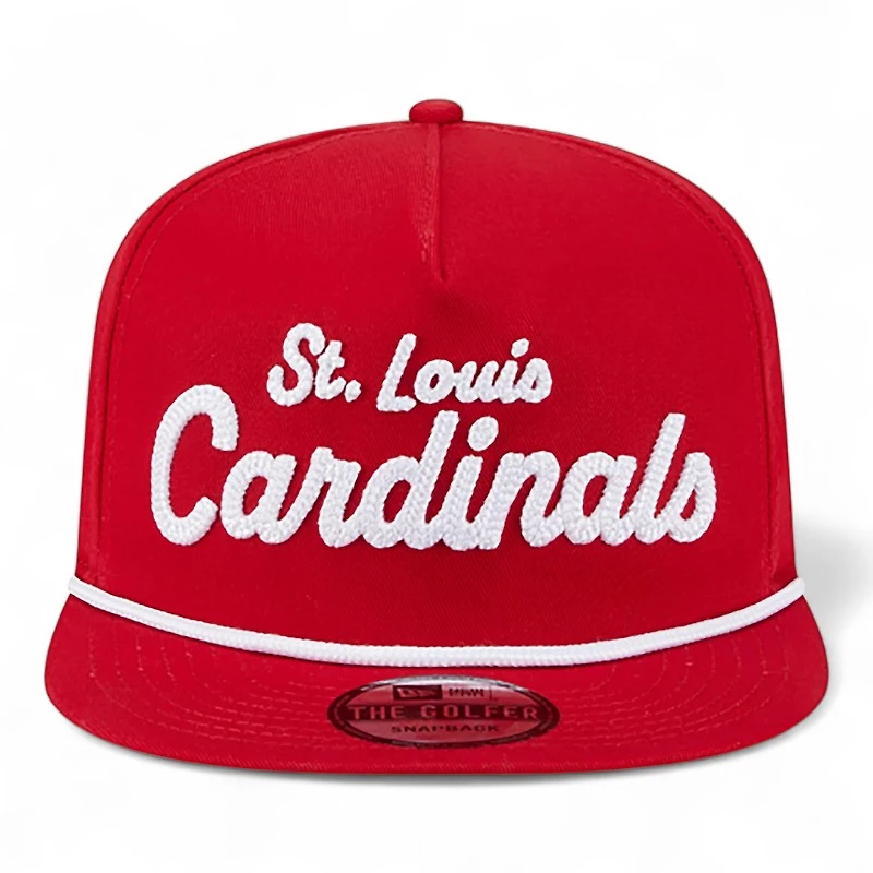 St. Louis Cardinals Red Team Text Golfer Hat New Era Snapback