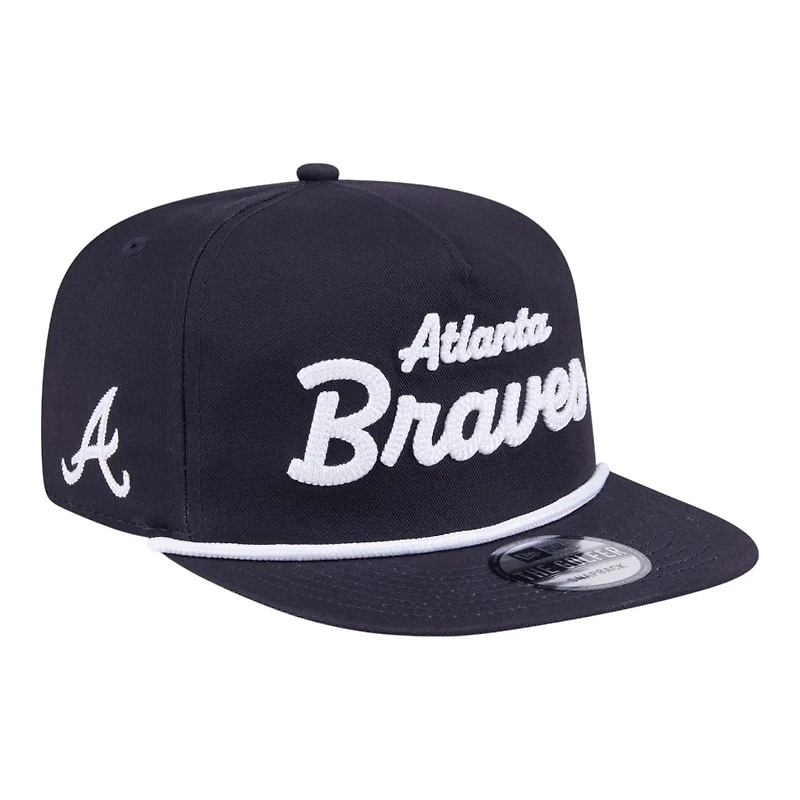 Atlanta Braves Navy Team Text Golfer Hat New Era Snapback