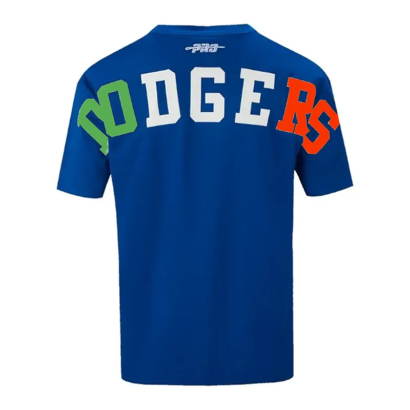 Los Angeles Dodgers Royal Blue with Mexico Colors Wingspan Pro Standard Drop Shoulder T-Shirt