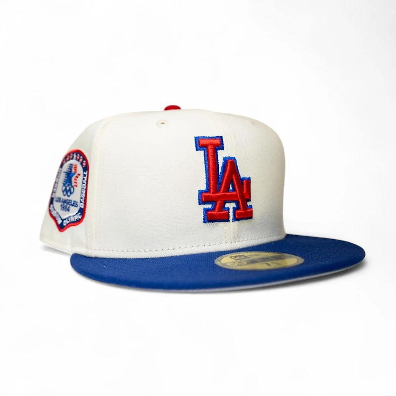 Los Angeles Dodgers Chrome Dark Royal 2T Leon the Lab Stadium Olympic Series Patch Grey UV New Era 59FIFTY Fitted Hat