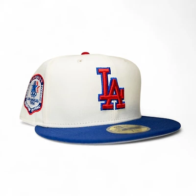 Los Angeles Dodgers Chrome Dark Royal 2T Leon the Lab Stadium Olympic Series Patch Grey UV New Era 59FIFTY Fitted Hat