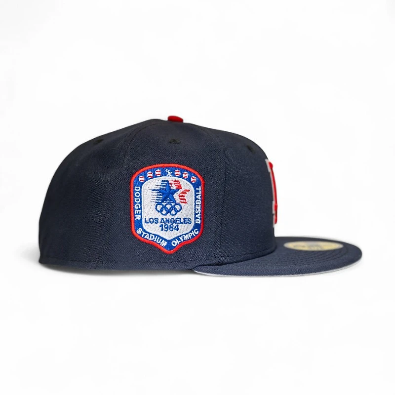 Los Angeles Dodgers Navy Leon the Lab Stadium Olympic Series Patch Grey UV New Era 59FIFTY Fitted Hat