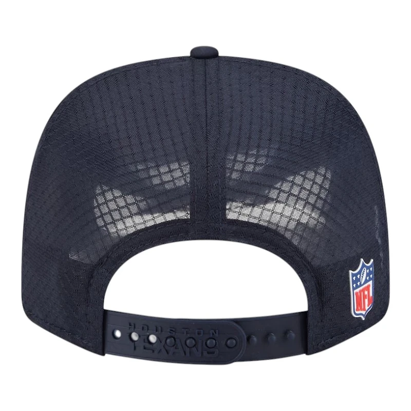 Houston Texans Navy 2025 NFL Sideline New Era 9SEVENTY Trucker Adjustable Snapback Hat