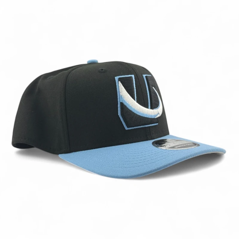 Utah Mammoth Black and Mountain Blue "U" Tusk Logo New Era 9SEVENTY Stretch-Snap Hat