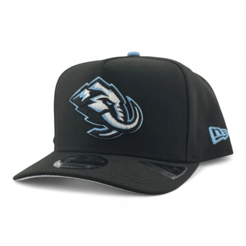 Utah Mammoth Black Primary Logo NHL Patch Grey UV New Era 9FIFTY A-Frame Snapback Hat