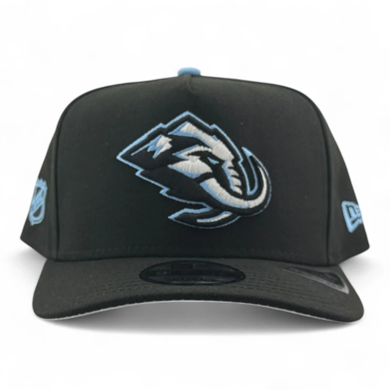 Utah Mammoth Black Primary Logo NHL Patch Grey UV New Era 9FIFTY A-Frame Snapback Hat