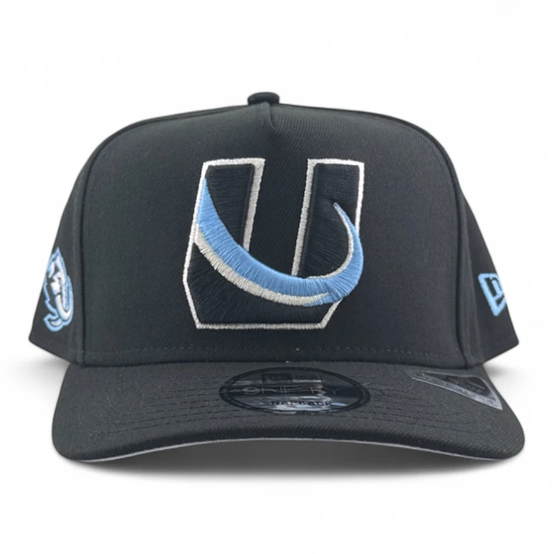 Utah Mammoth Black "U" Tusk Logo Mammoth Patch Grey UV New Era 9FIFTY A-Frame Snapback Hat