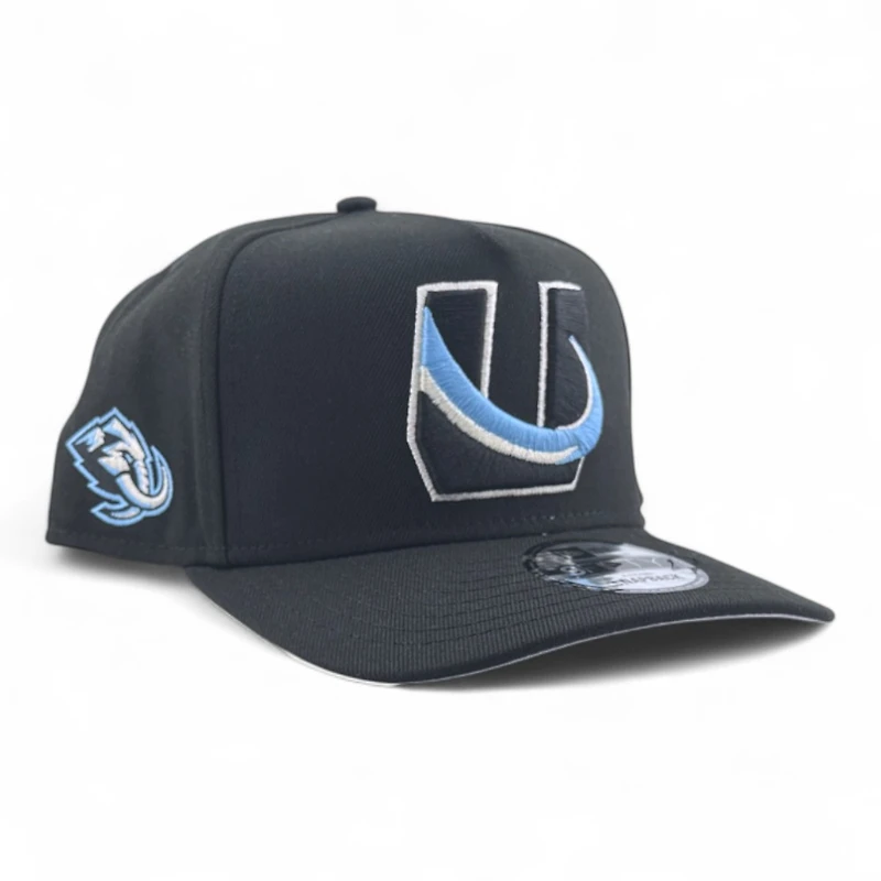 Utah Mammoth Black "U" Tusk Logo Mammoth Patch Grey UV New Era 9FIFTY A-Frame Snapback Hat