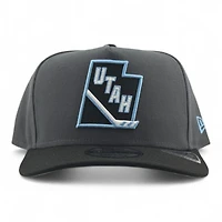 Utah Mammoth Graphite and Black State Logo Grey UV New Era 9FIFTY A-Frame Snapback Hat