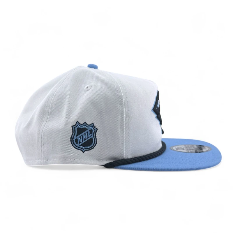 Utah Mammoth White and Mountain Blue NHL Patch New Era Rope Golfer Snapback Hat