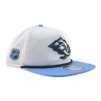 Utah Mammoth White and Mountain Blue NHL Patch New Era Rope Golfer Snapback Hat
