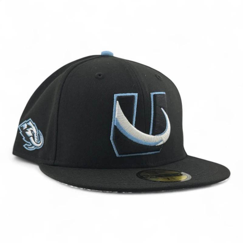 Utah Mammoth Black "U" Tusk Logo Patch Grey UV New Era 59FIFTY Fitted Hat
