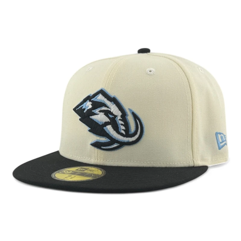 Utah Mammoth Chrome and Black Primary Logo Green UV New Era 59FIFTY Fitted Hat