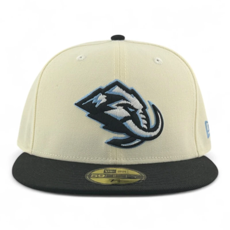 Utah Mammoth Chrome and Black Primary Logo Green UV New Era 59FIFTY Fitted Hat