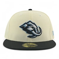 Utah Mammoth Chrome and Black Primary Logo Green UV New Era 59FIFTY Fitted Hat