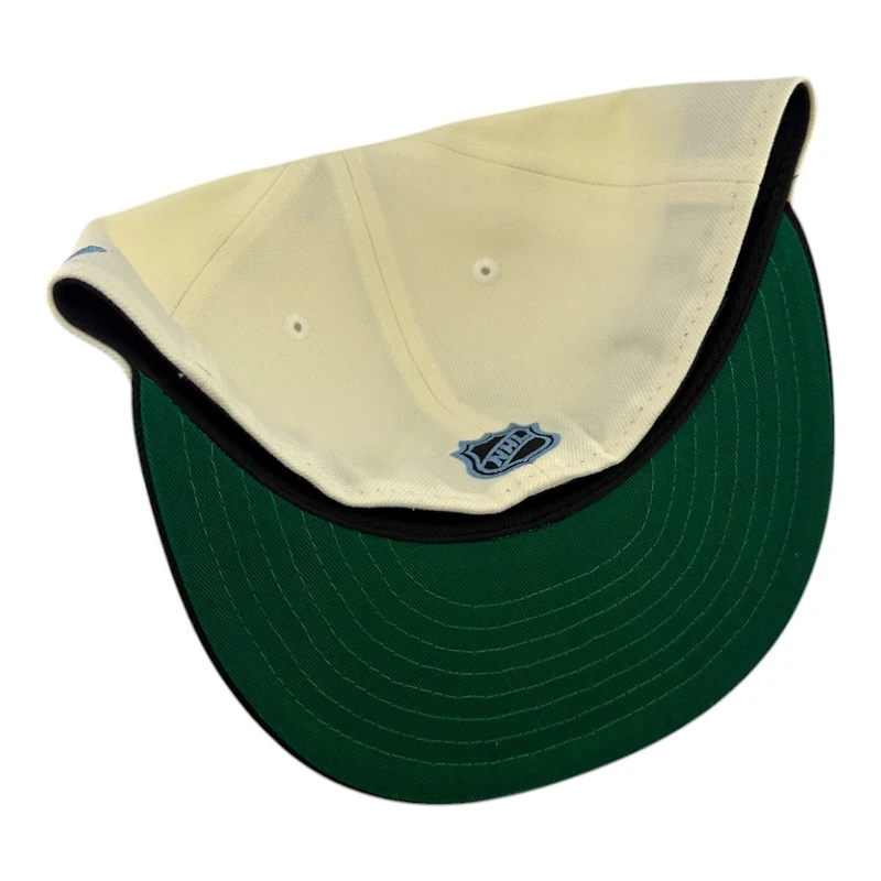 Utah Mammoth Chrome and Black Primary Logo Green UV New Era 59FIFTY Fitted Hat