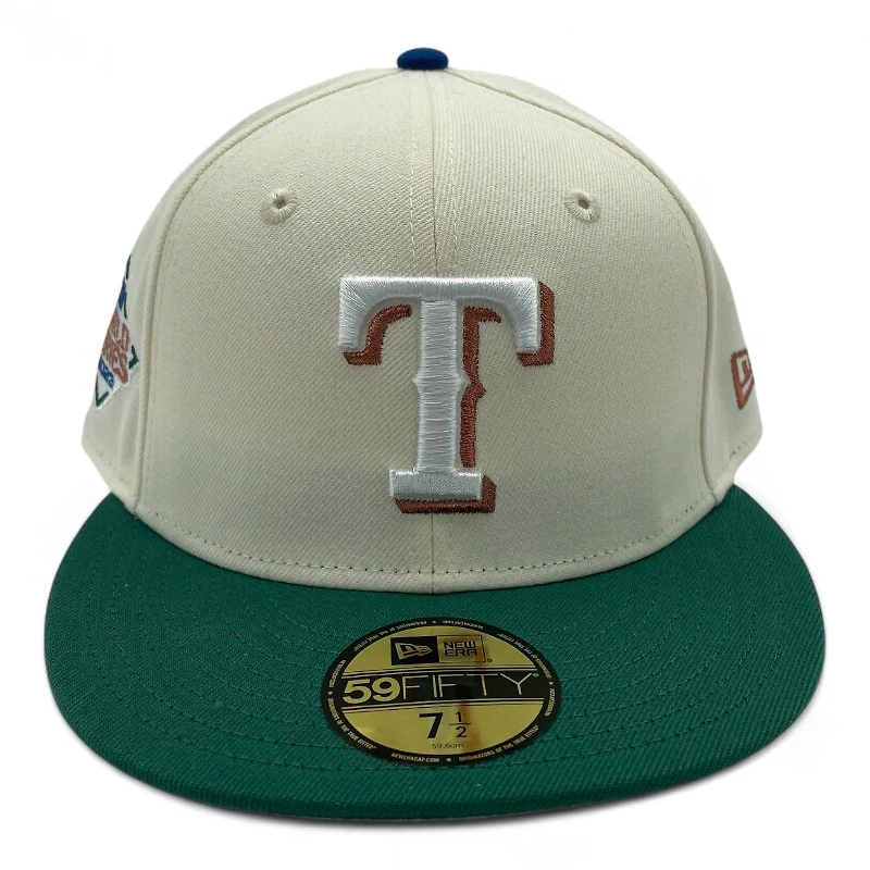 Texas Rangers Chrome and Emerald Green 2023 World Series Patch Gray UV New Era 59FIFTY Fitted Hat