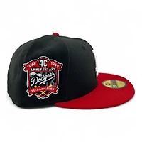 Los Angeles Dodgers Black and Scarlet "Paint the Town Red" Gray UV New Era 59FIFTY Fitted Hat