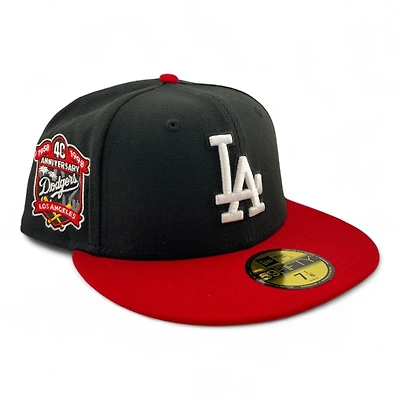 Los Angeles Dodgers Black and Scarlet "Paint the Town Red" Gray UV New Era 59FIFTY Fitted Hat